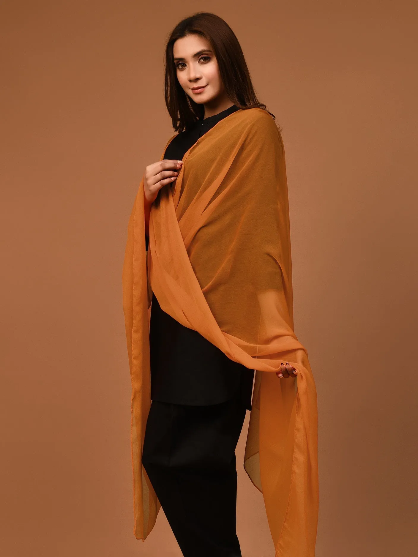 Chiffon Dupatta - Mustard