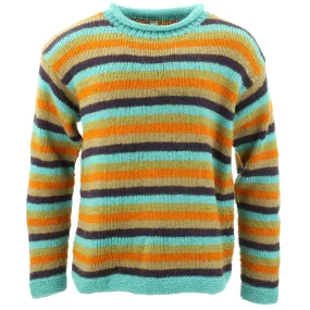 Chunky Wool Knit Jumper - Stripe Retro A