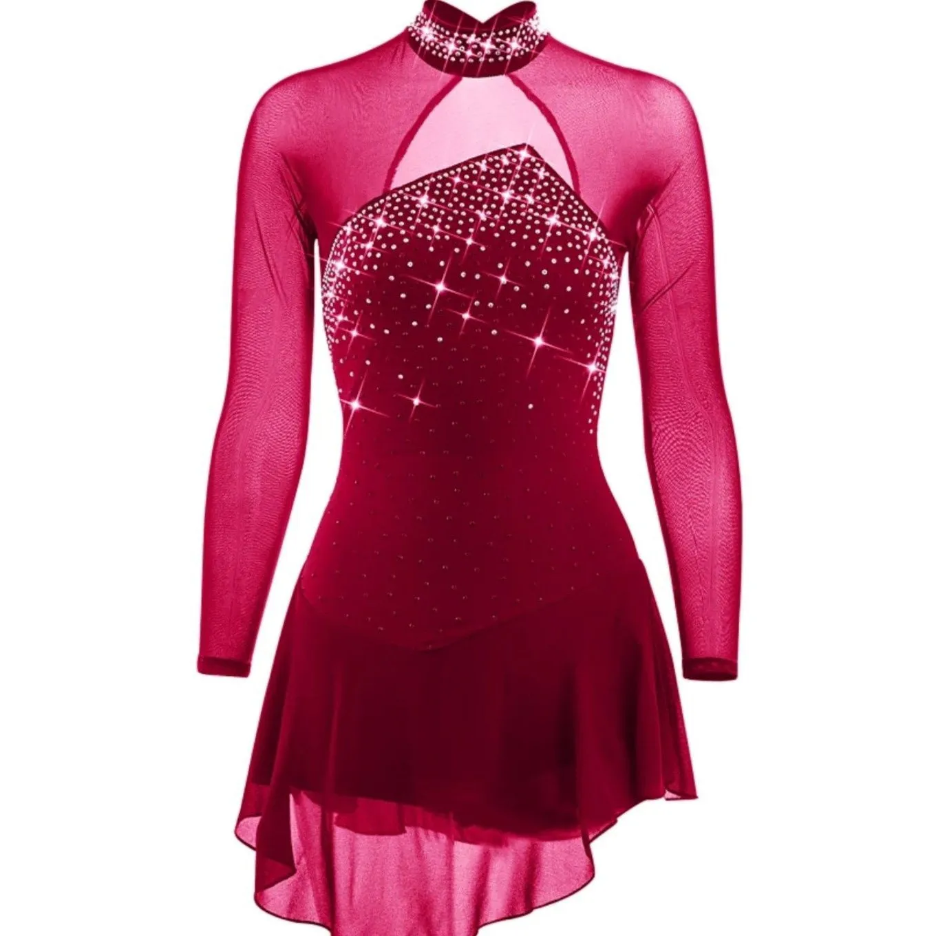 Competition Figure Skate Dress Long Sleeves 6 Colors BSU8162