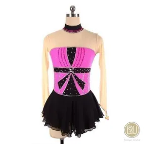 Competition Skating Dress Front Bow 2 Tones Avaialble in 10   Colors