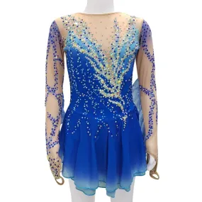 Competition Skating Dress Ombre Color with or without Sleeves Flutter BSU061205