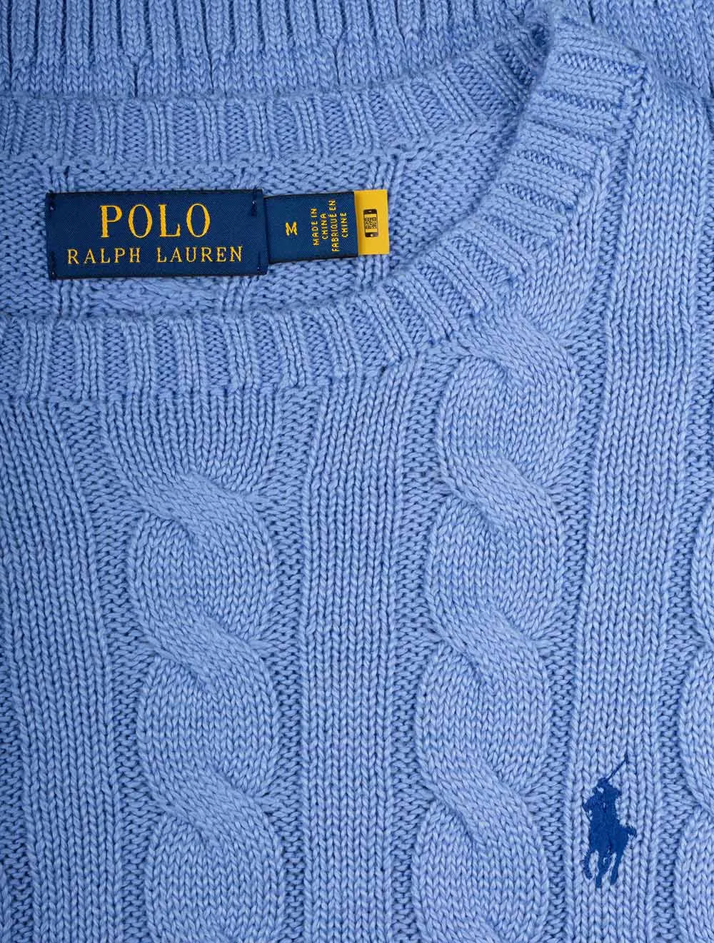 Cotton Cable Sweater Blue