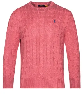 Cotton Cable Sweater Pink