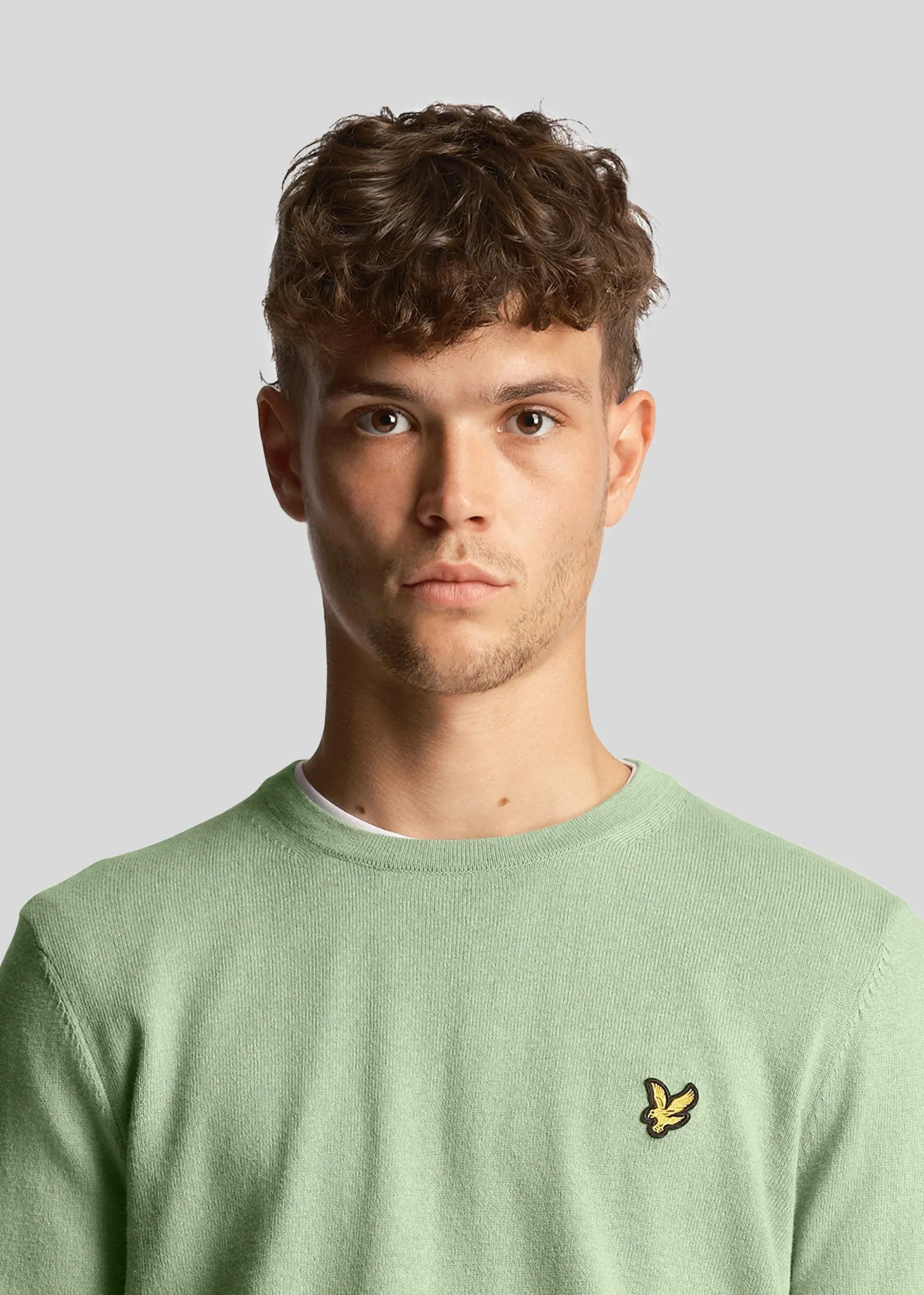 Cotton merino crew jumper - glencoe green