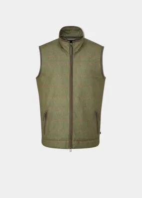 Didsmere Men's Technical Tweed Gilet In Olive - Regular Fit