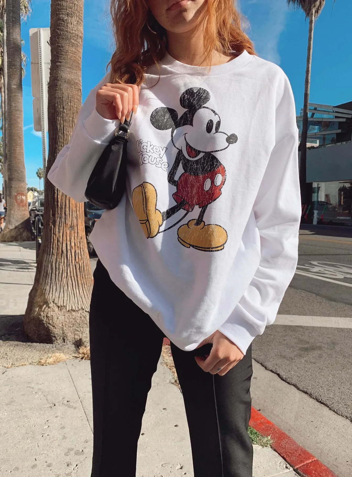 Disney Vintage Mickey Mouse Sweater White