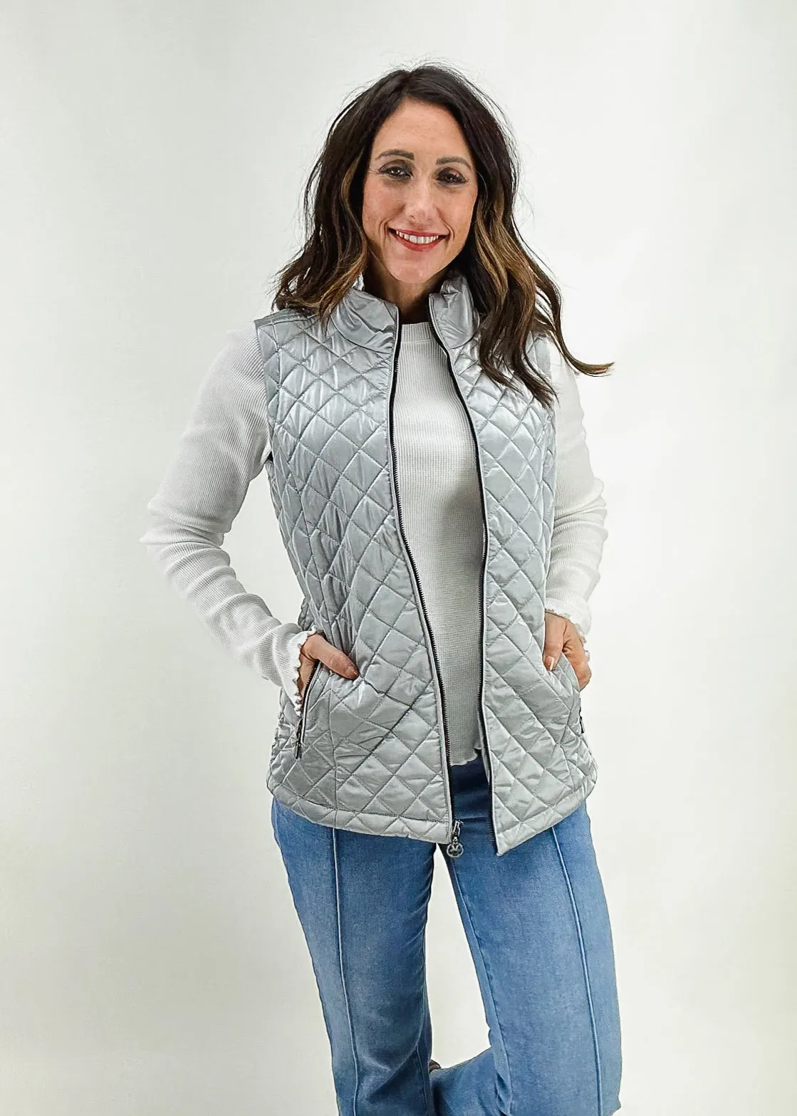 Dolcezza Woven Vest - Silver