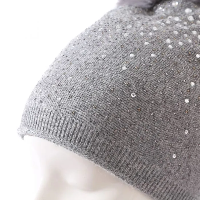 Double Pompom Sparkle Bobble Hat