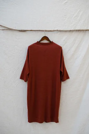 Eden Fine Merino Cocoon Dress in Sienna