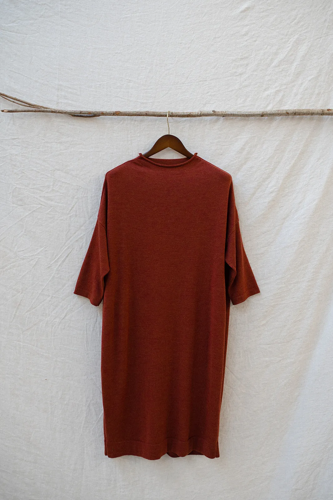 Eden Fine Merino Cocoon Dress in Sienna