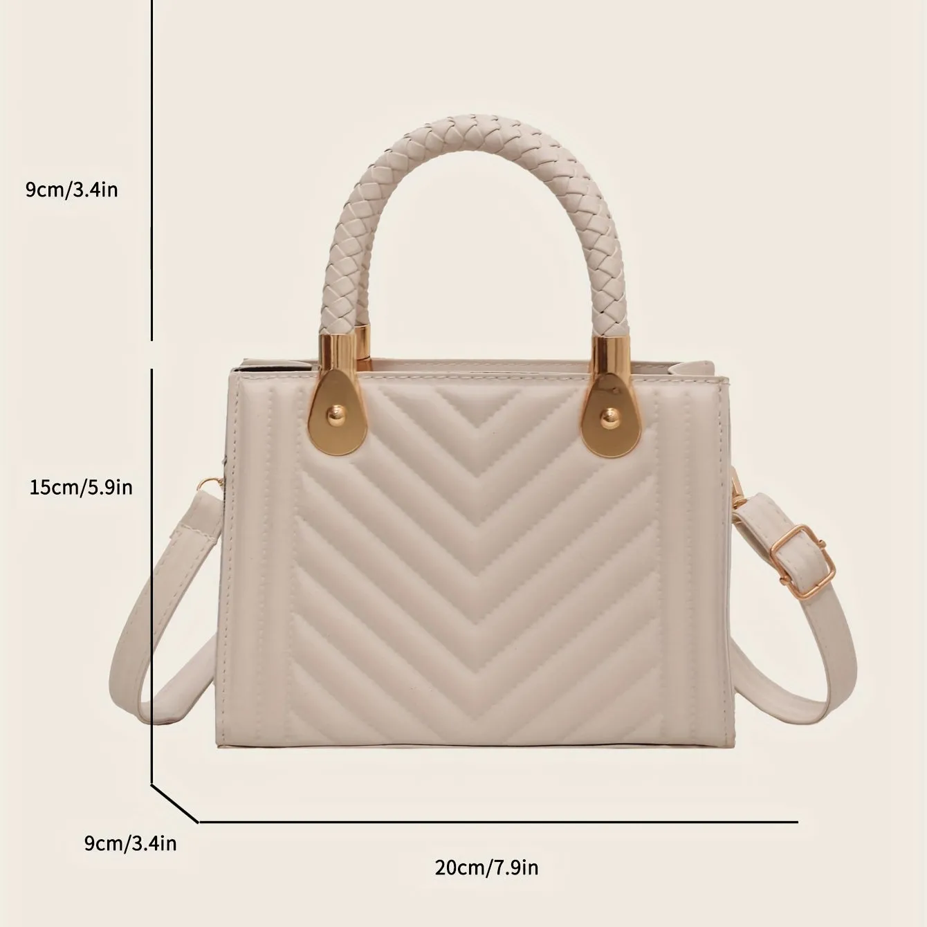 Elegant Quilted Square Bag  Minimalist Shoulder Satchel for Women