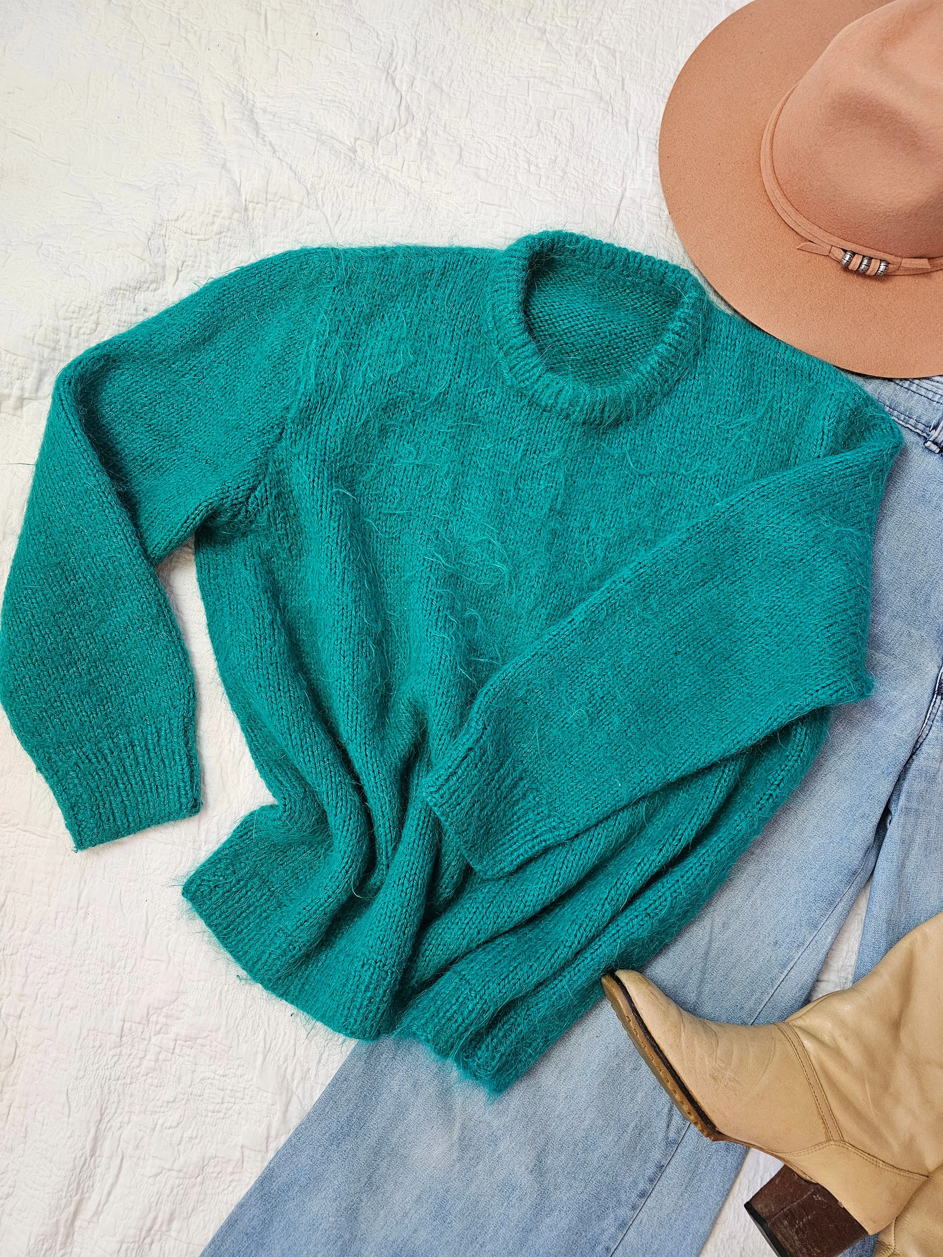 Emerald Green wool jumper M/L