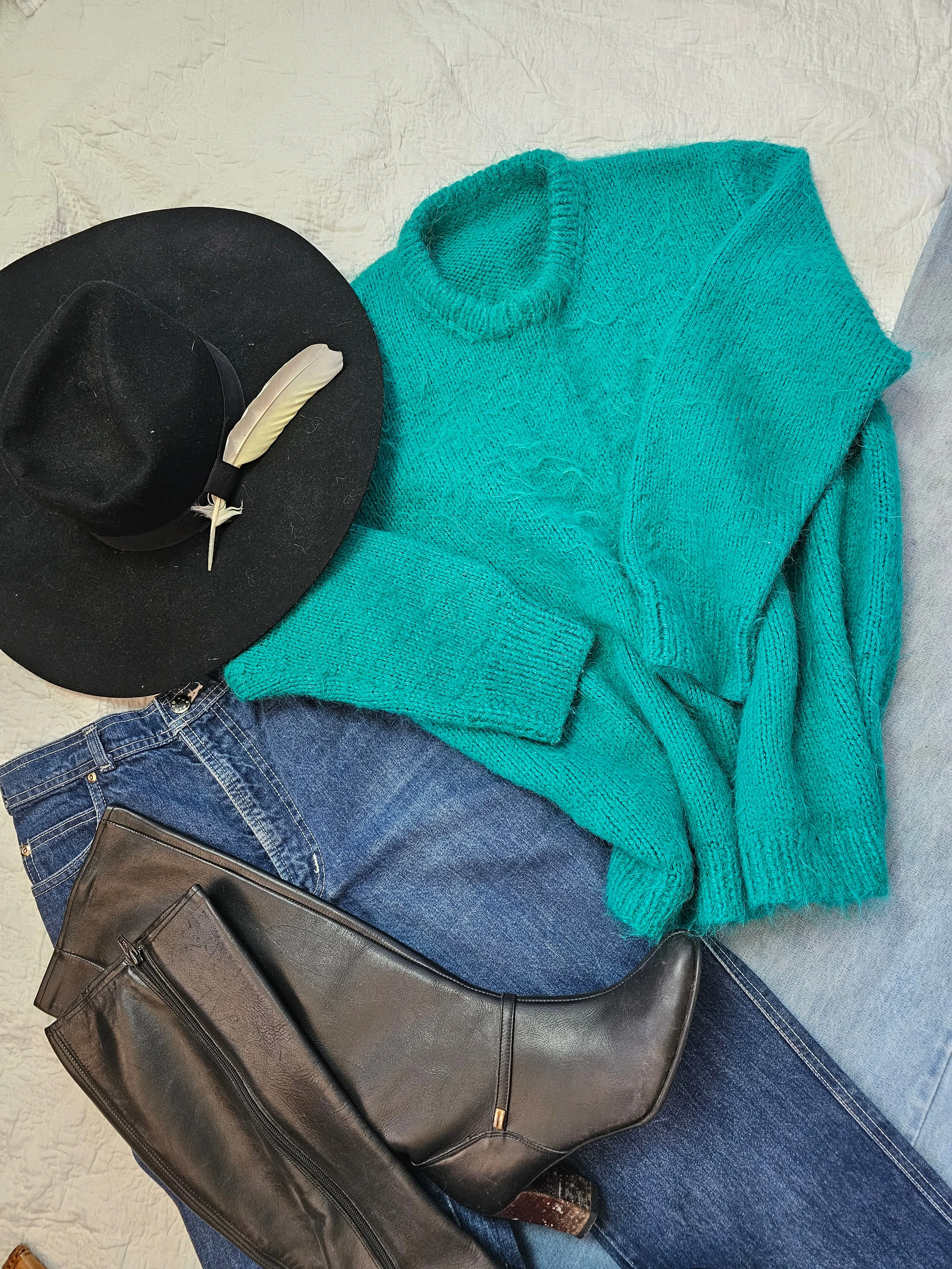 Emerald Green wool jumper M/L