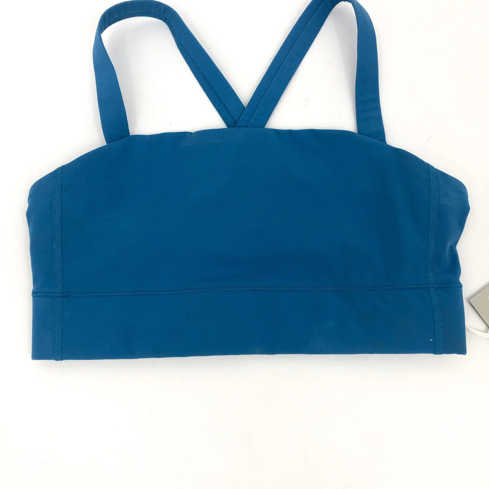 EVERLANE Women's The Perform Crop Top S Blue Criss-Cross Sports Bra NWT