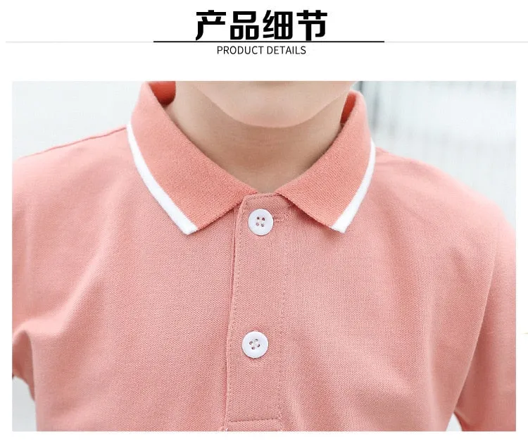 Family matching outfits summer Polo shirt mother, daughter, father, son turn down collar family clothes