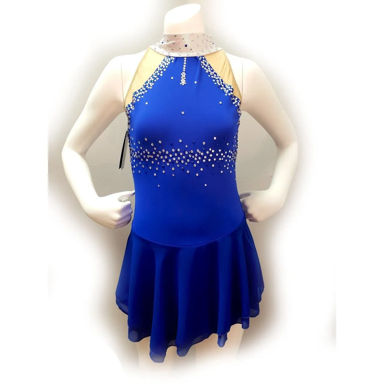 Figure Skating Dress Royal Blue Sleeveless BSU82020