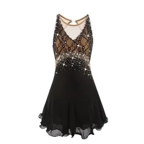 Figure Skating Dresses Rhinestones Black Empire waist , From Youth 8 to AXL, BSU002