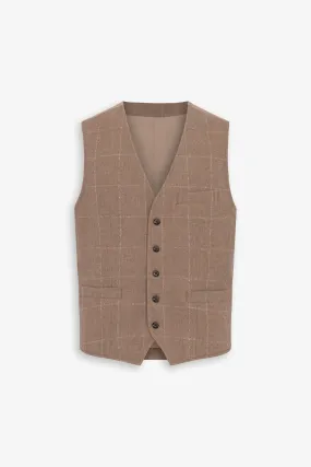 Gilet finestrato cammello