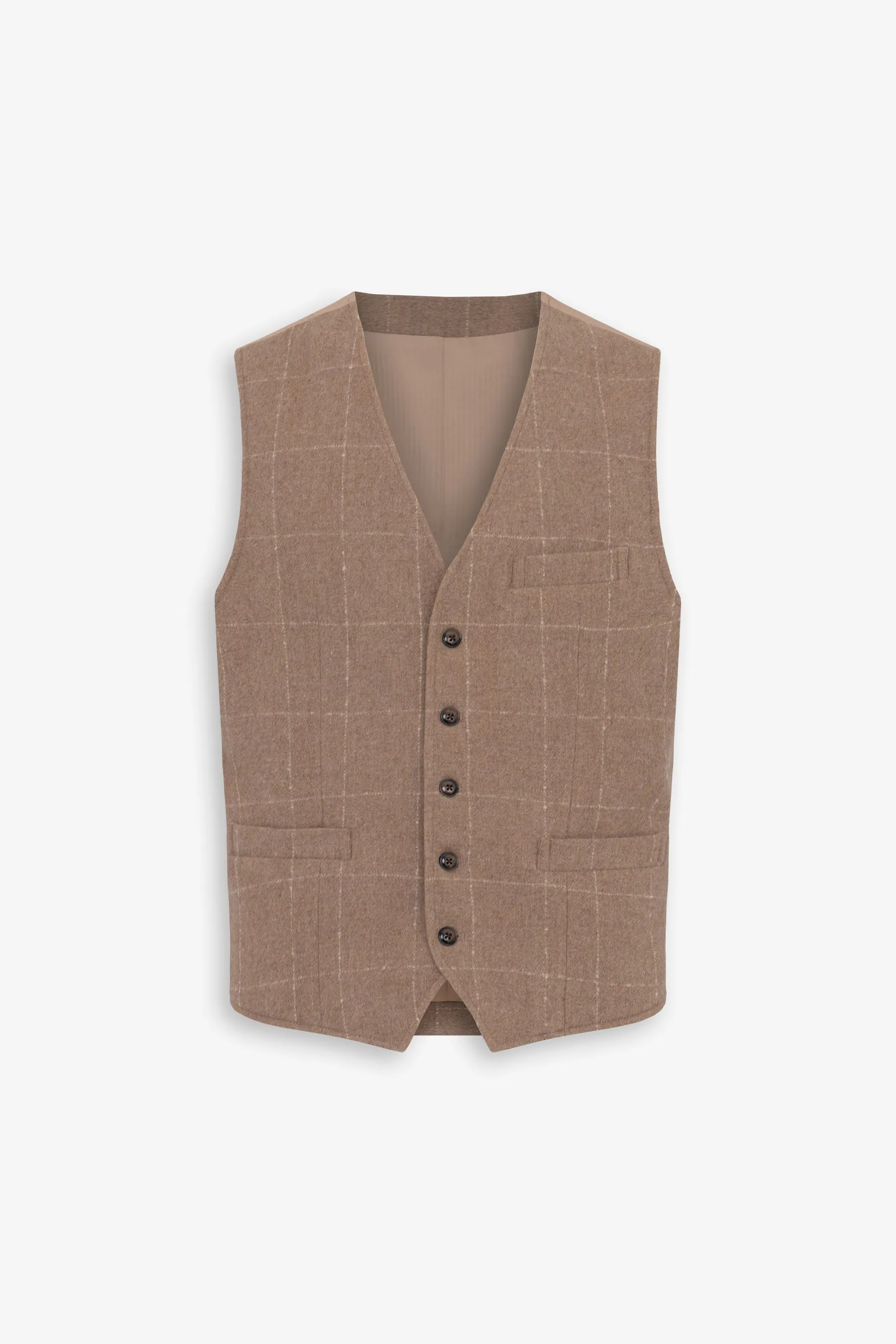 Gilet finestrato cammello