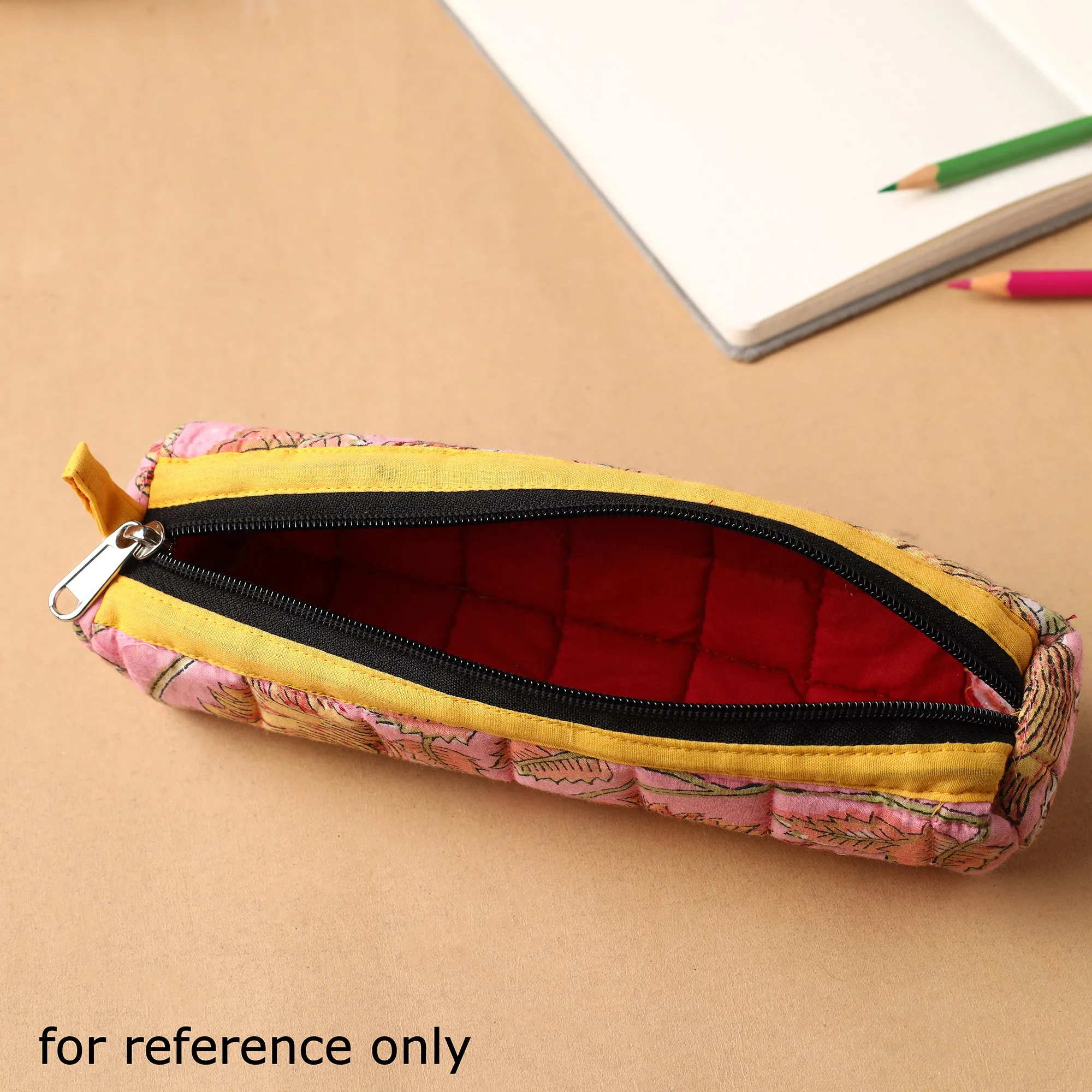 Handcrafted Quilted Cotton Multipurpose Pencil Pouch 11