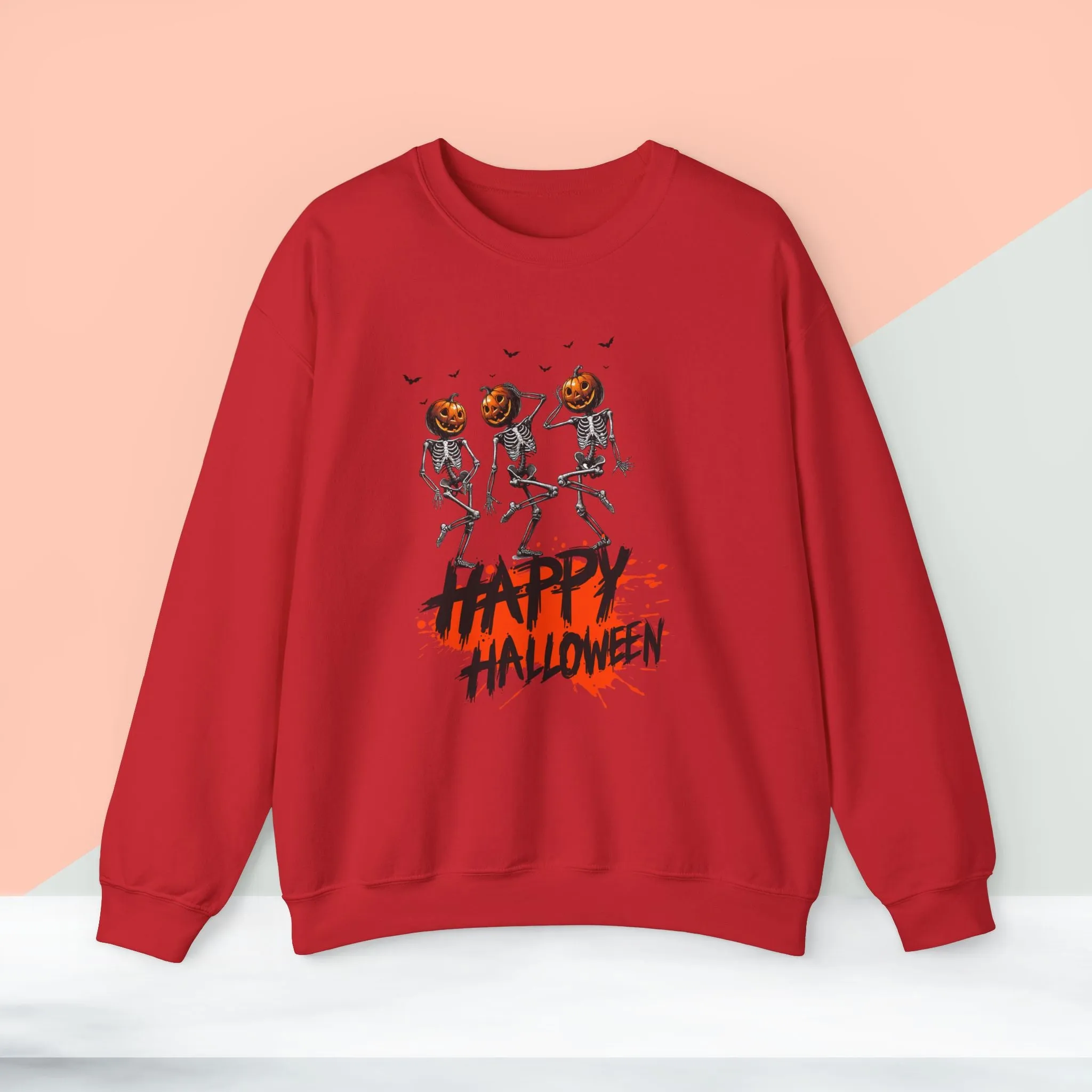 Happy Halloween Skeleton Sweatshirt, Happy Halloween Sweatshirt - Unisex Heavy Blend Crewneck, Halloween Sweatshirt, Cute Spooky Ghost sweatshirt.