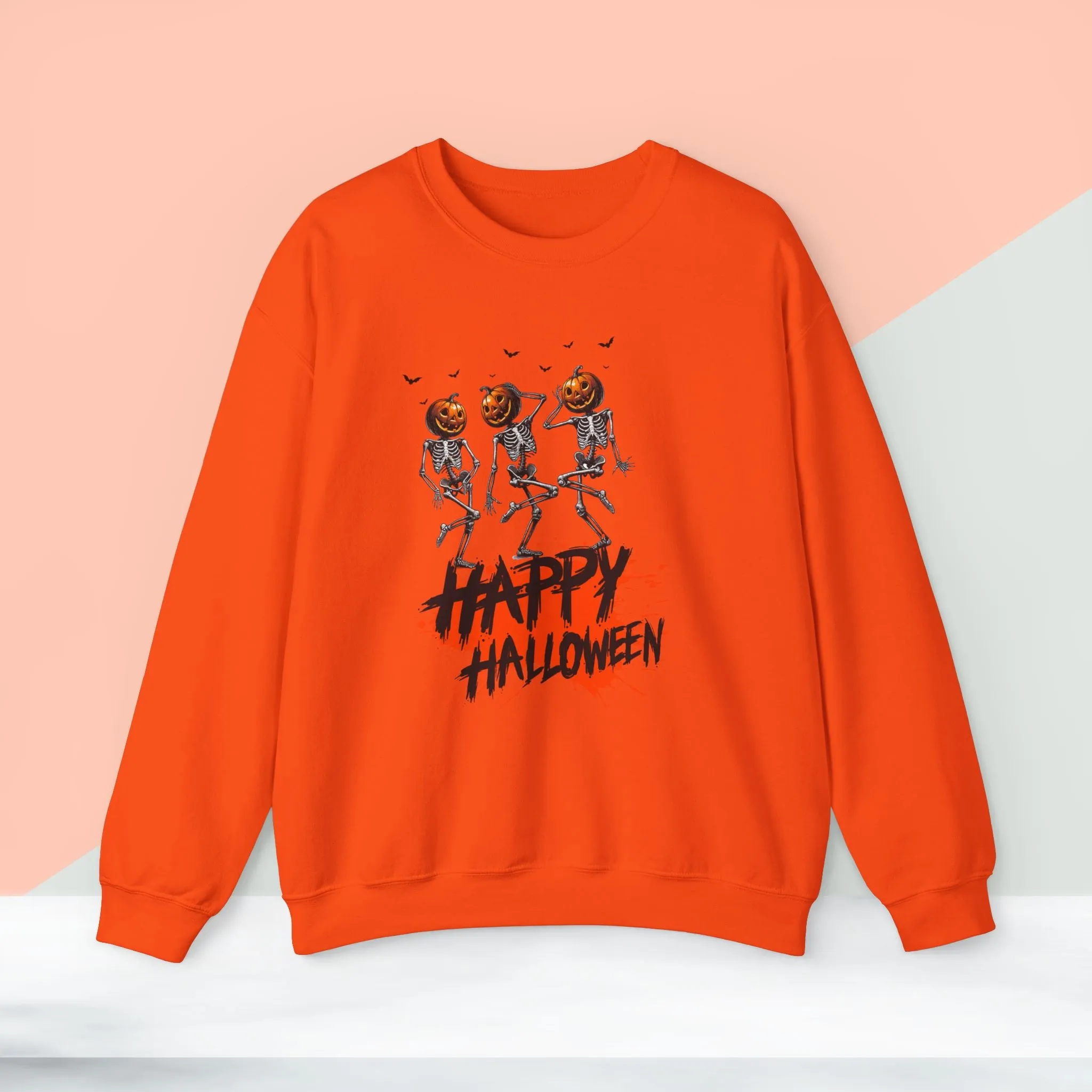 Happy Halloween Skeleton Sweatshirt, Happy Halloween Sweatshirt - Unisex Heavy Blend Crewneck, Halloween Sweatshirt, Cute Spooky Ghost sweatshirt.