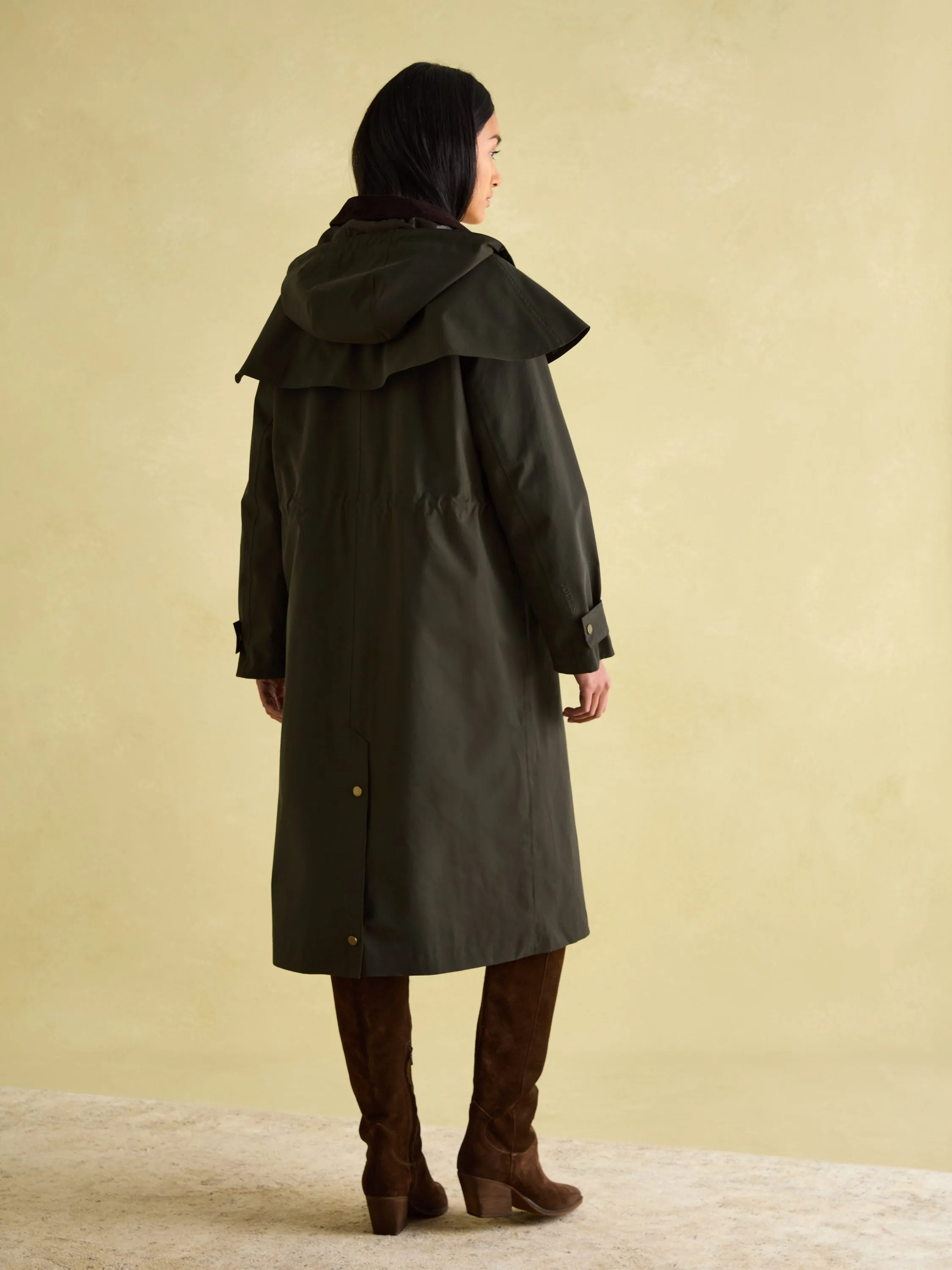 Highbridge Khaki Green Waterproof Longline Coat with Hood