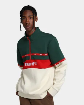 HUF Taped Fleece Quarter Zip Off White