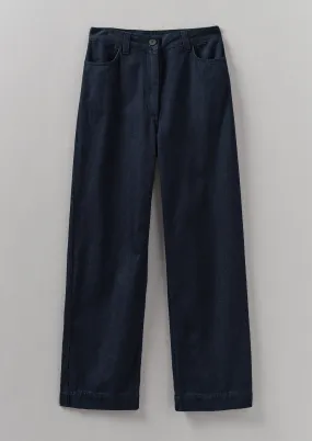 Indigo Denim Straight Leg Pants | Indigo