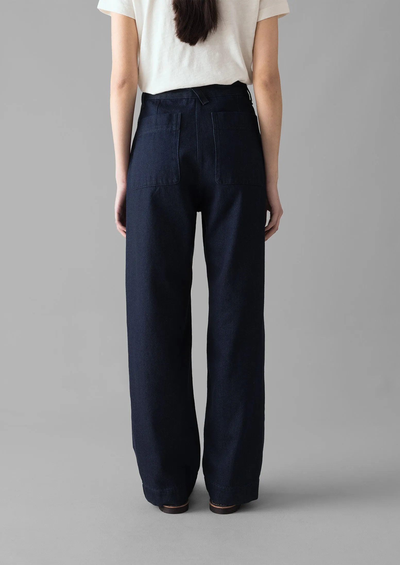 Indigo Denim Straight Leg Pants | Indigo