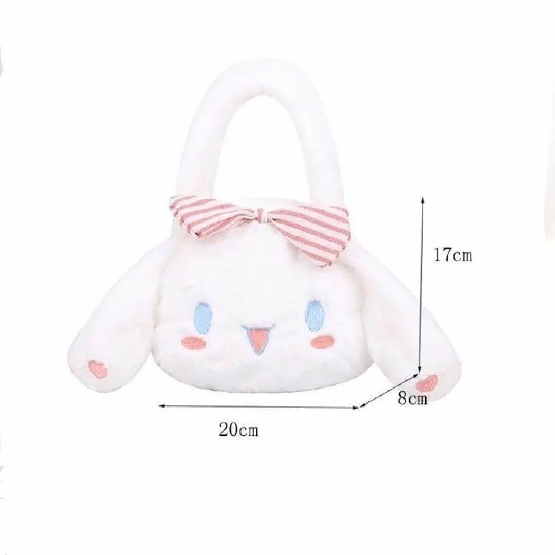 Kawaii Cinnamoroll Anime Cute Cartoon Plush Bag Soft Fur Doll Shoulder Bag