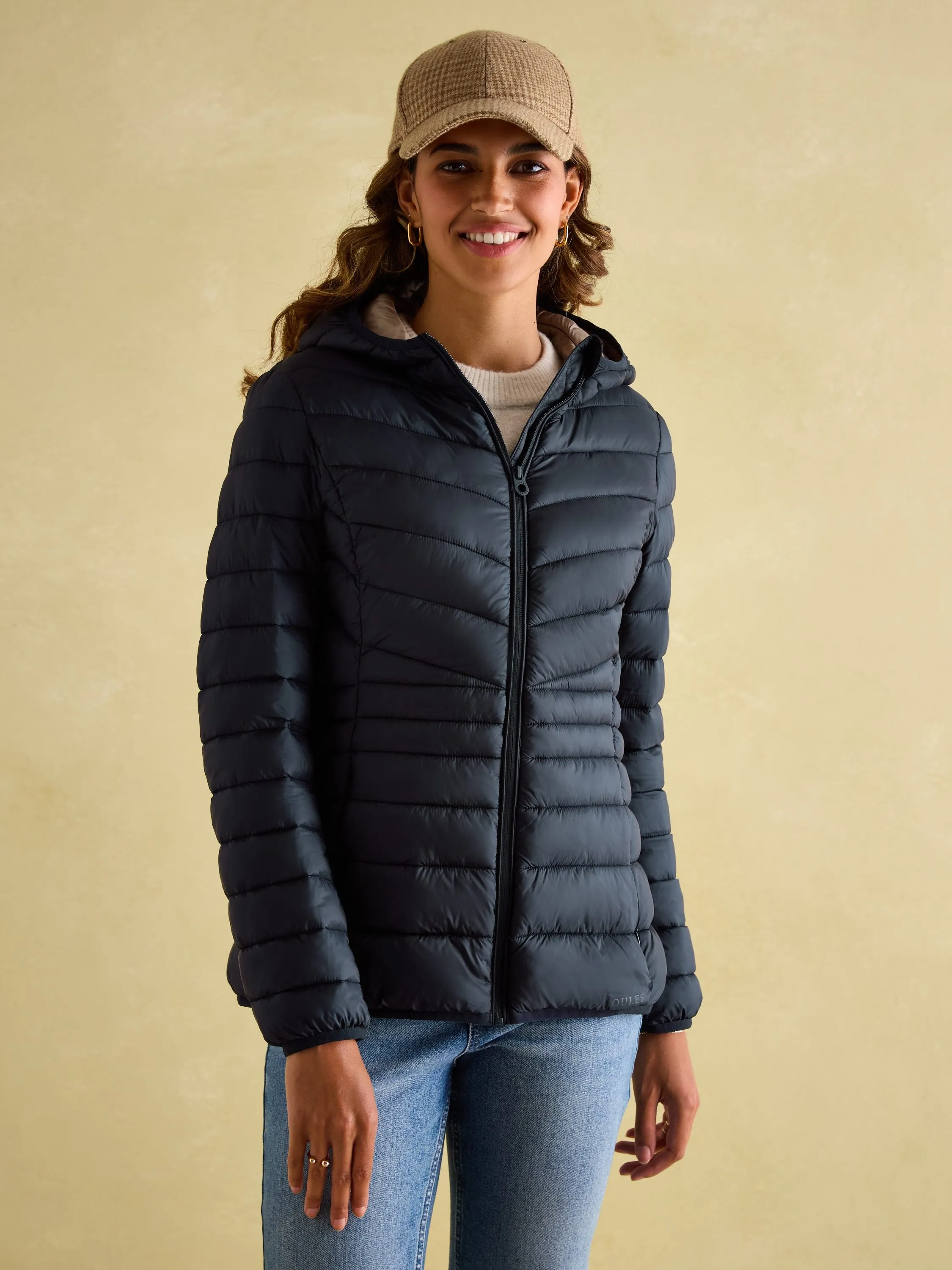 Kenley Navy Showerproof Padded Coat with Hood