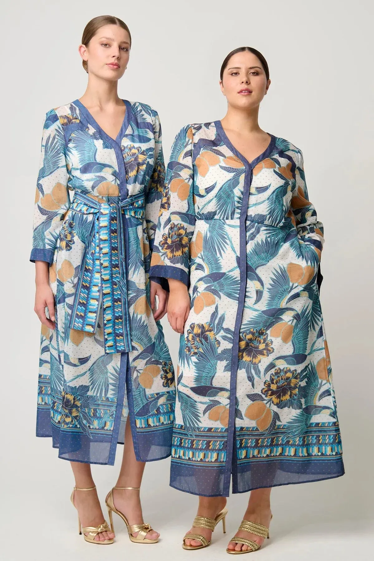 KIMONA COTTON SILK COAT DRESS | Tukano