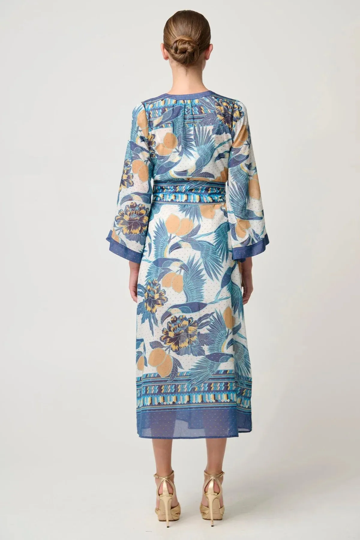 KIMONA COTTON SILK COAT DRESS | Tukano