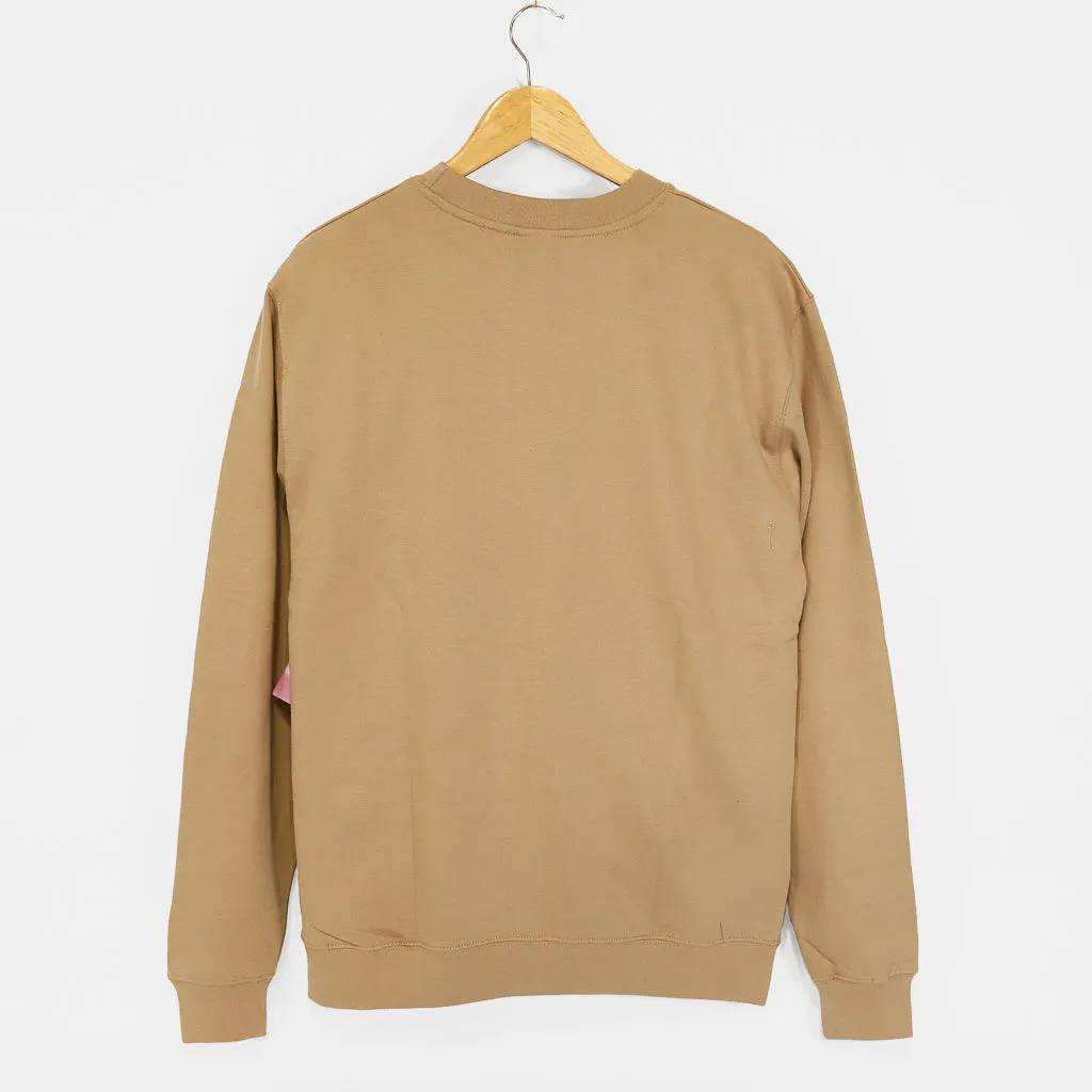 Krooked Skateboards - Moonsmile Pullover Crewneck Sweatshirt - Sand