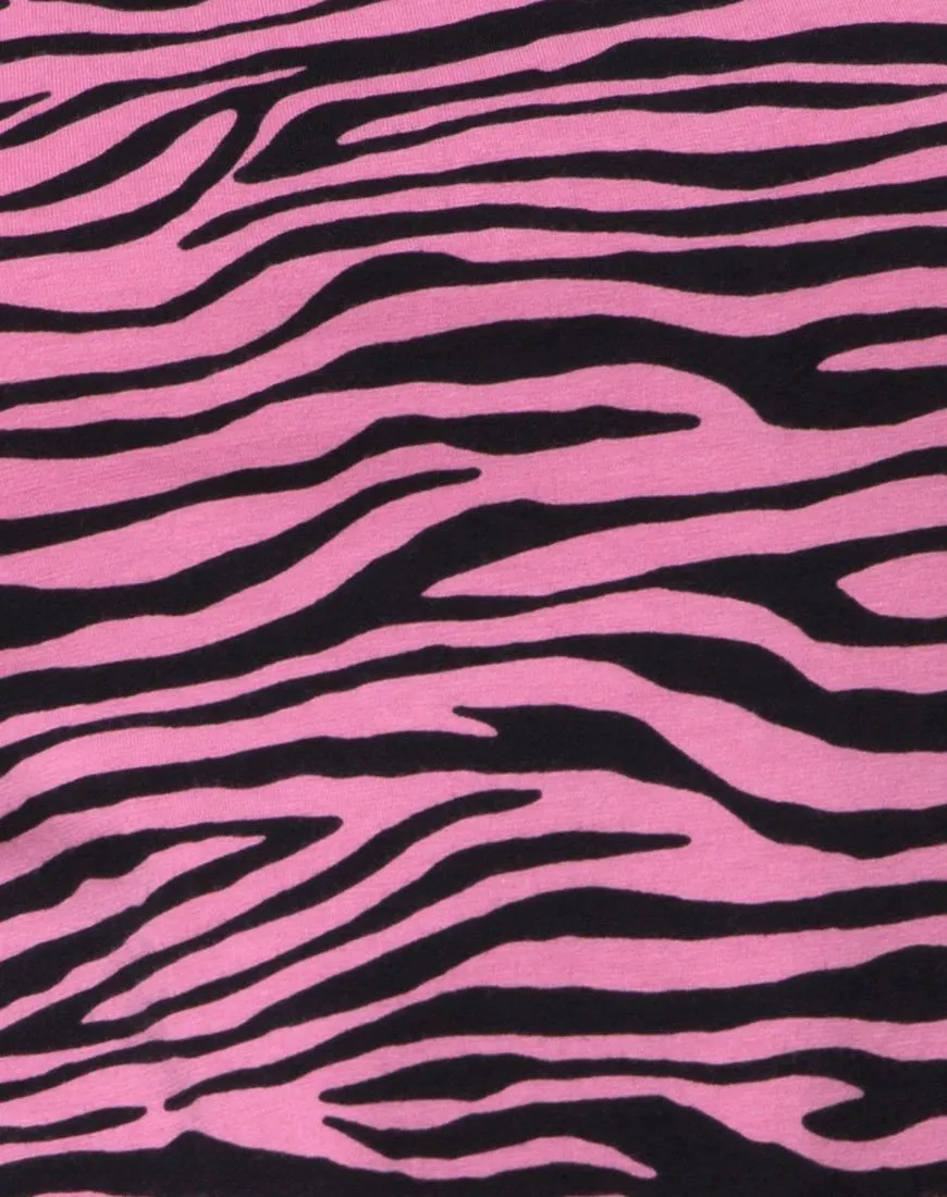 Lami Bodycon Dress in Zip's Zebra Pink