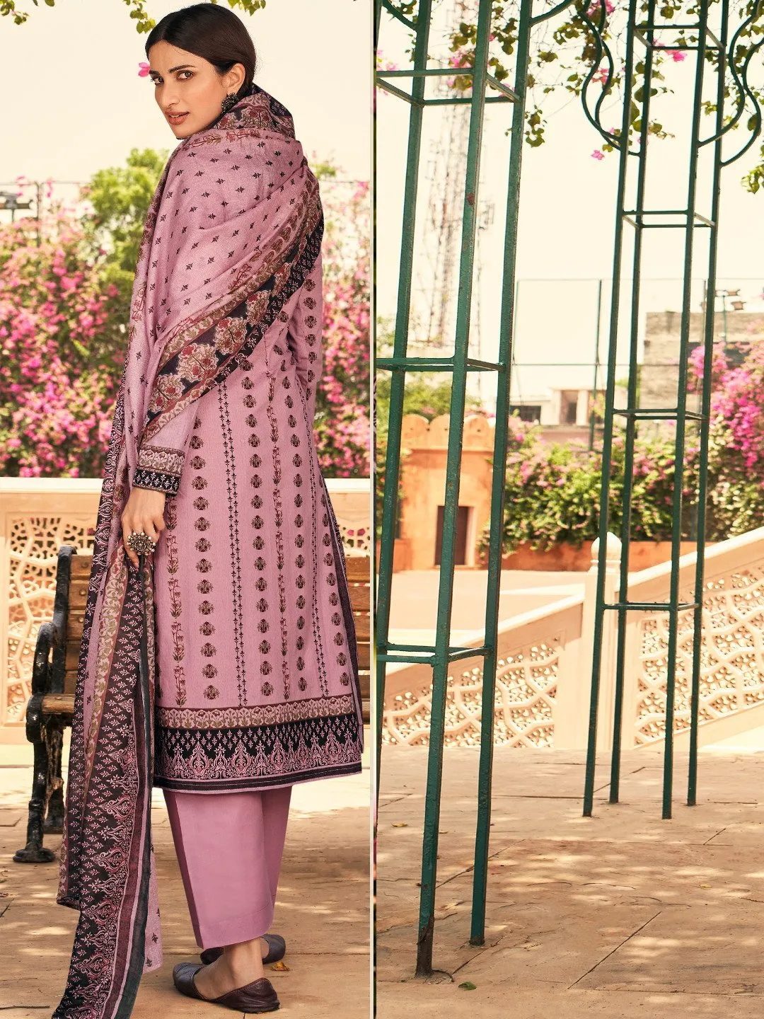 Lawn Cotton Purple Un-Stitched Suit Material with Embroidery