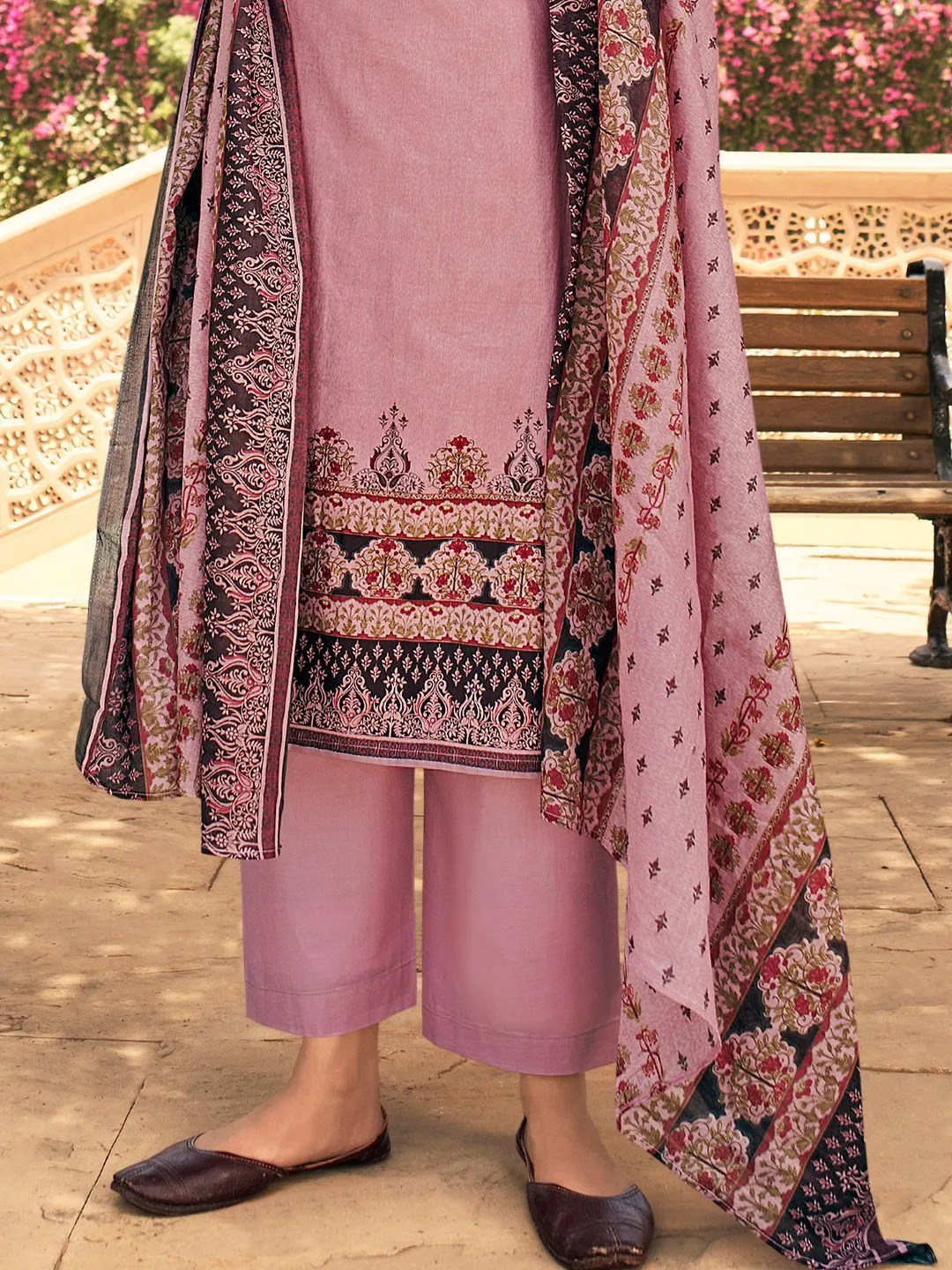 Lawn Cotton Purple Un-Stitched Suit Material with Embroidery