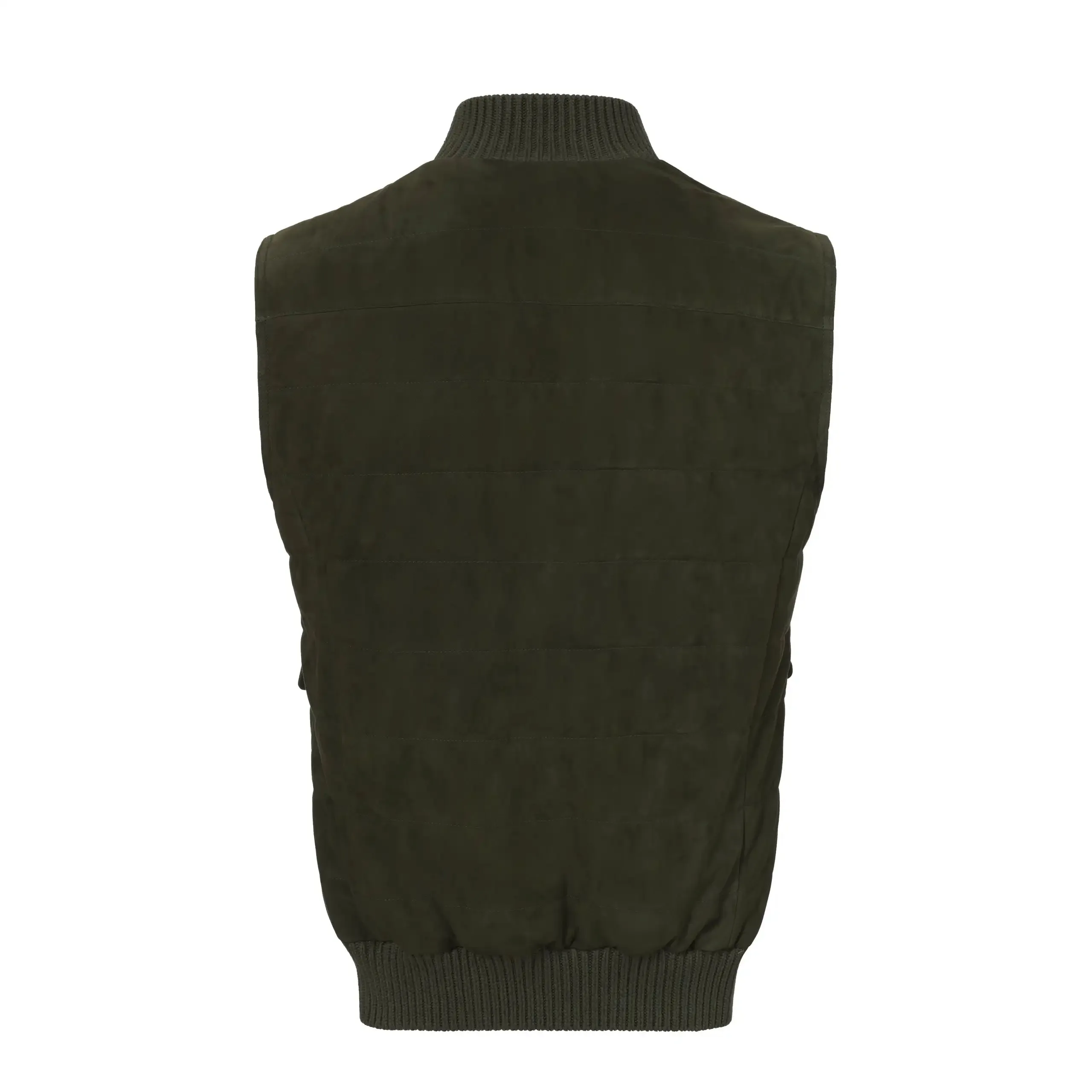 Leather Gilet in Forest Green