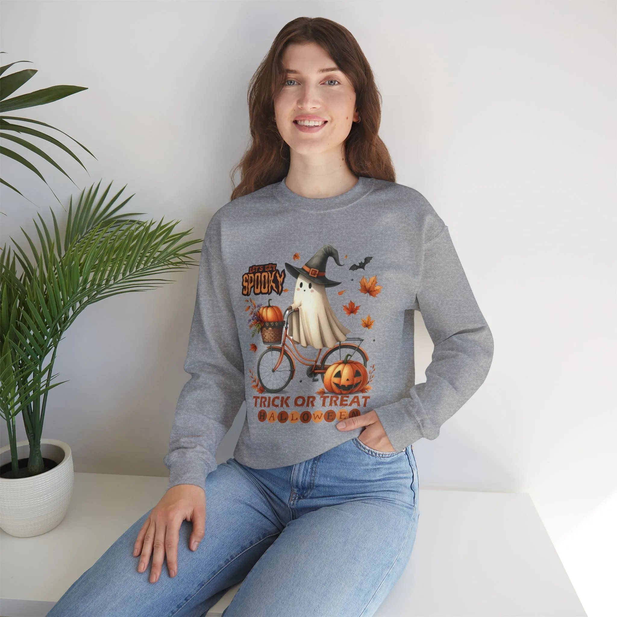 Let's Get Spooky Halloween Sweatshirt, Happy Halloween Sweatshirt - Unisex Heavy Blend Crewneck, Halloween Sweatshirt, Cute Spooky Ghost sweatshirt.