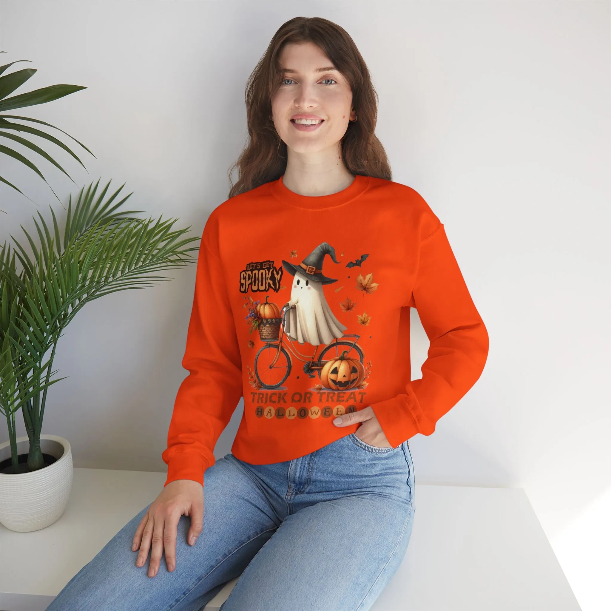 Let's Get Spooky Halloween Sweatshirt, Happy Halloween Sweatshirt - Unisex Heavy Blend Crewneck, Halloween Sweatshirt, Cute Spooky Ghost sweatshirt.