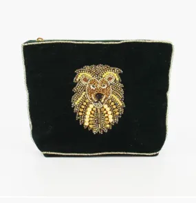 Lion Small Velvet Purse