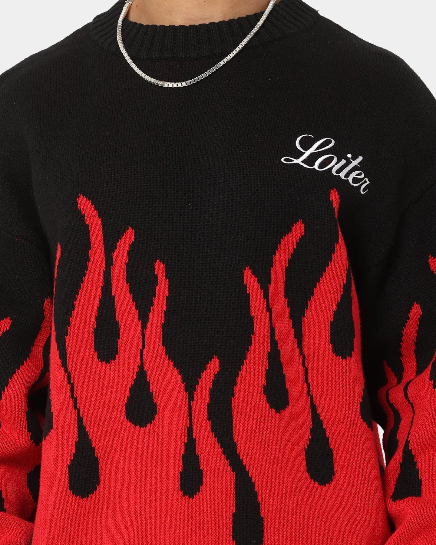 Loiter Inferno Knit Sweater Black/Red