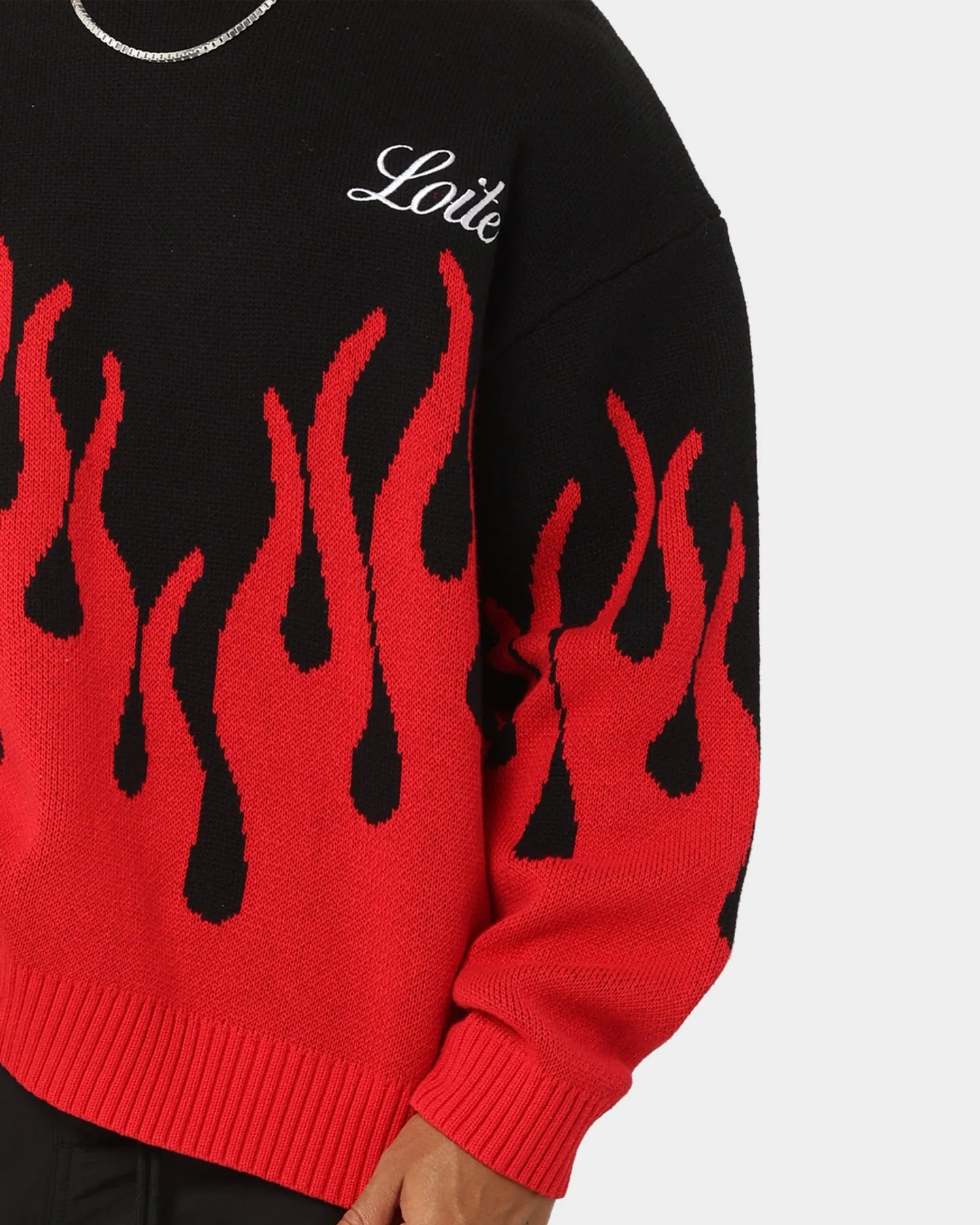 Loiter Inferno Knit Sweater Black/Red