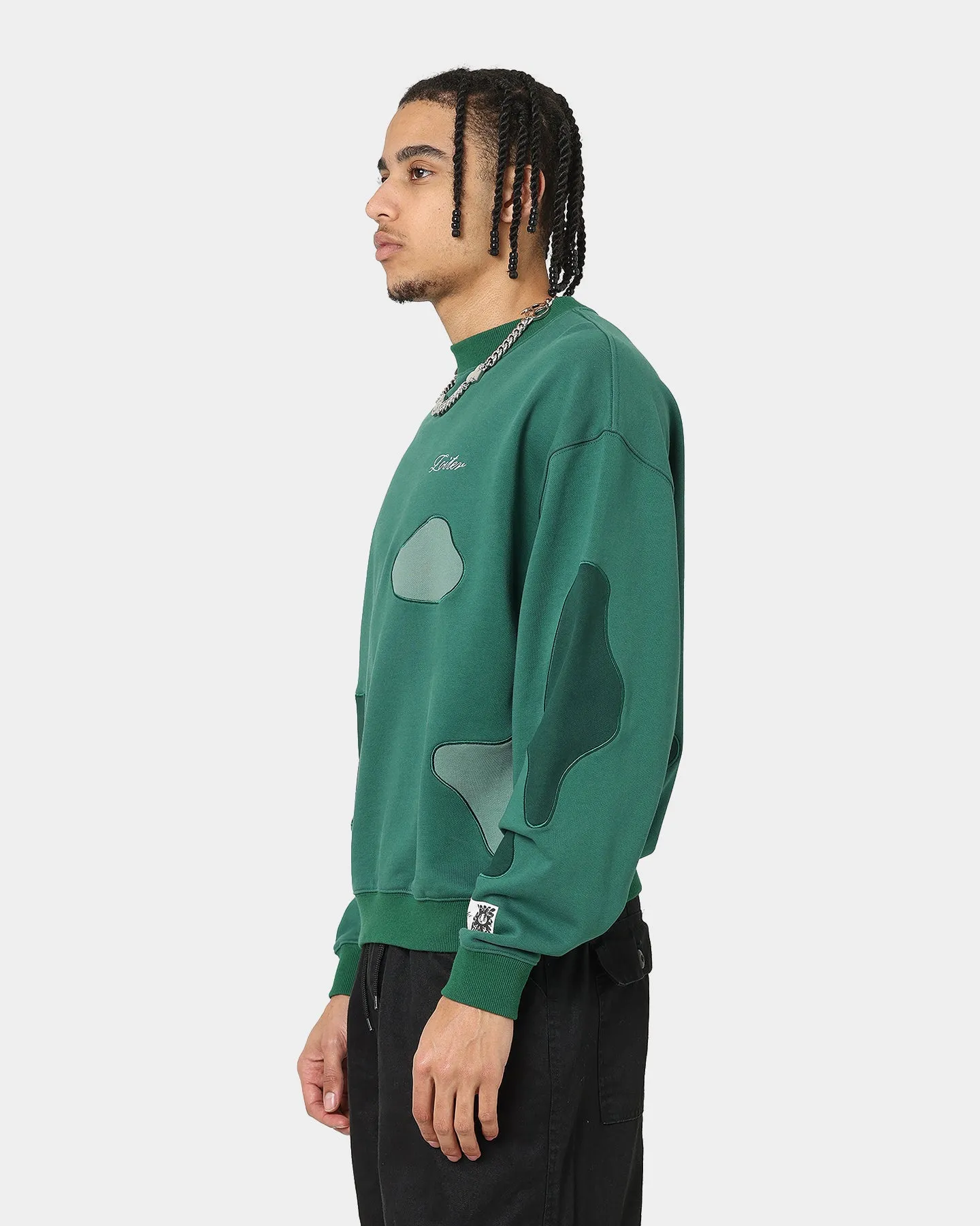 Loiter Inset Crewneck Green