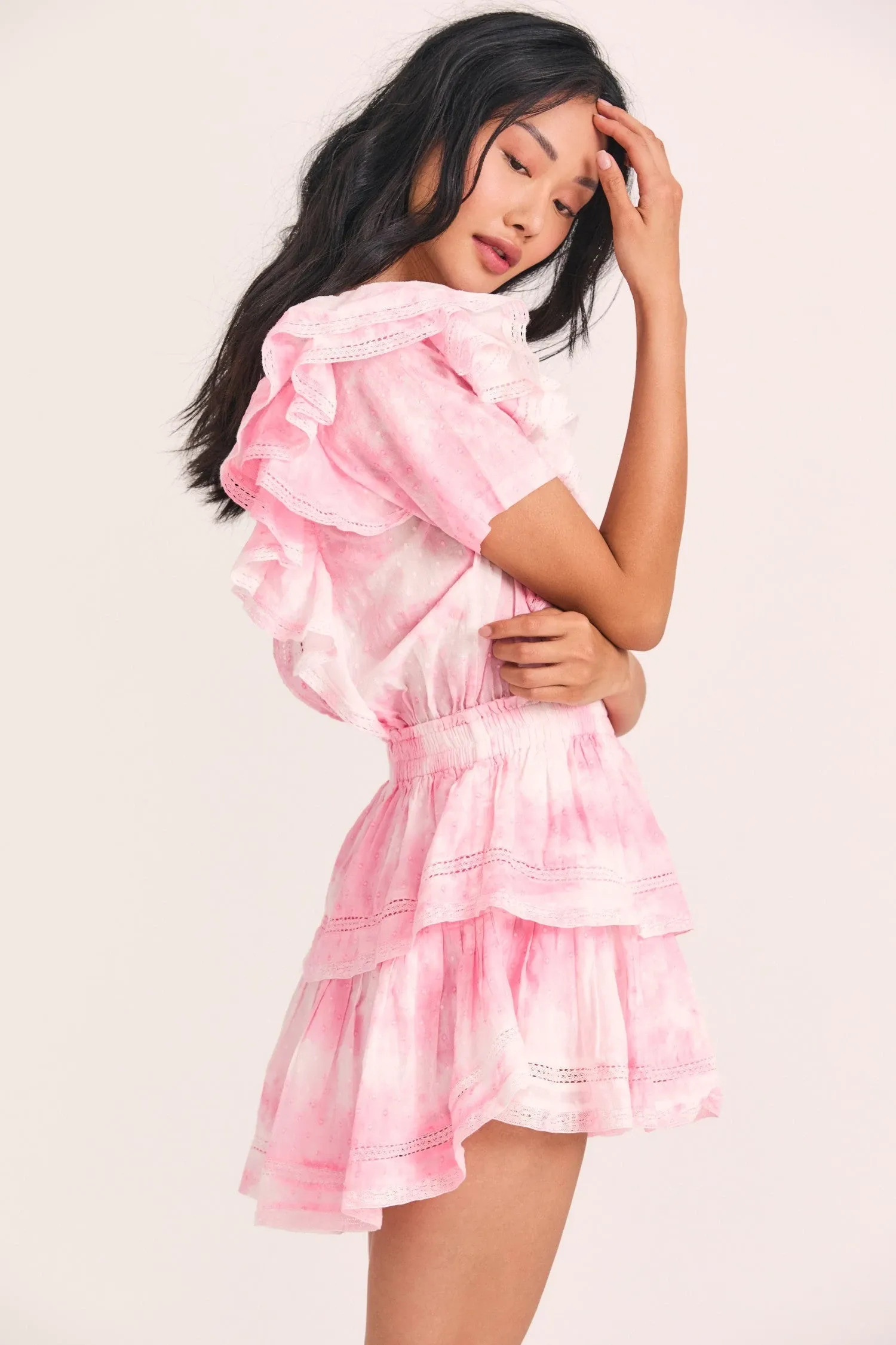 Love Shack Fancy - Natasha Dress in Island Pink Hand Dye