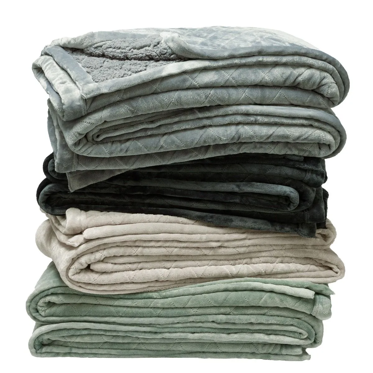 Mansfield Charcoal Sherpa Blanket by Bianca