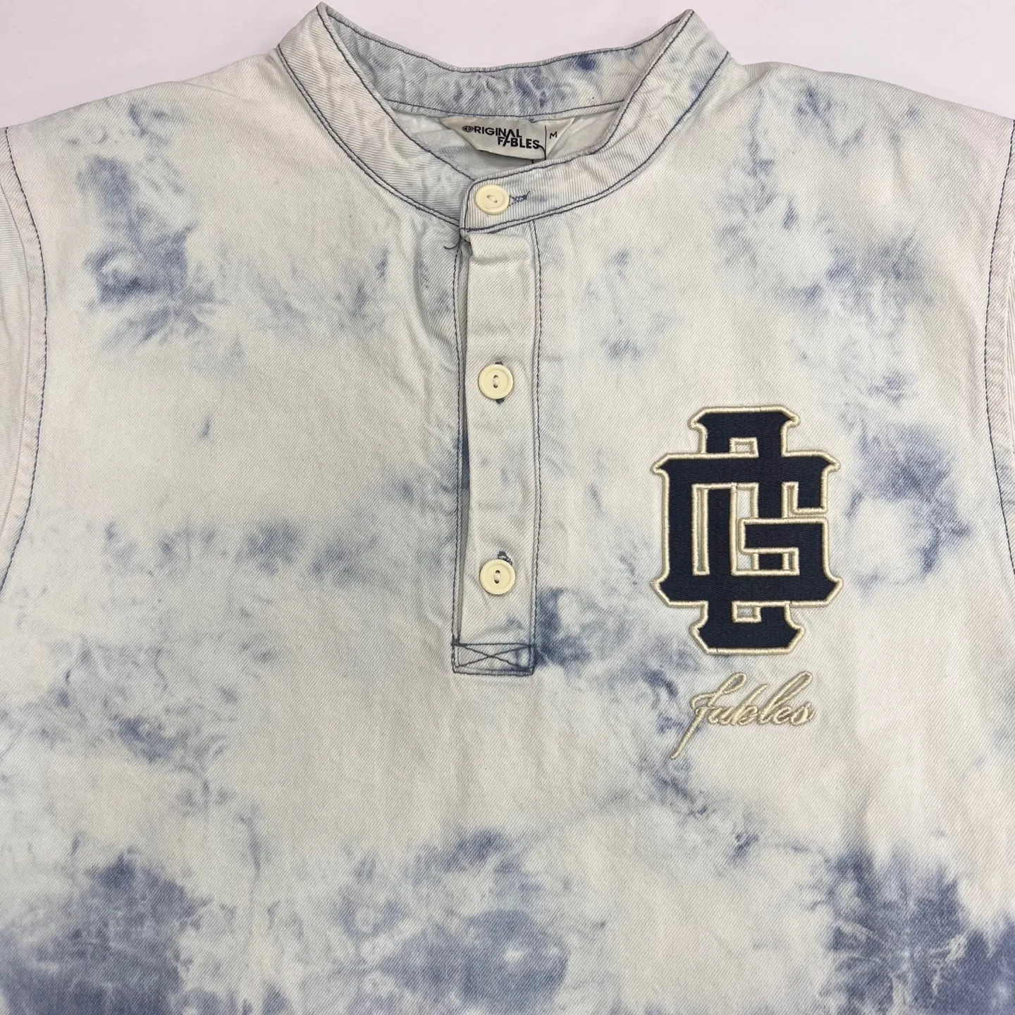 Men's Acid Wash Baseball Henry Jersey T-Shirt