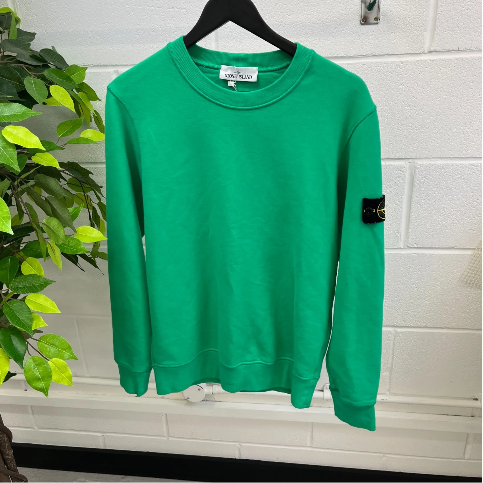 Men's Applique Logo Jumper Green Size M