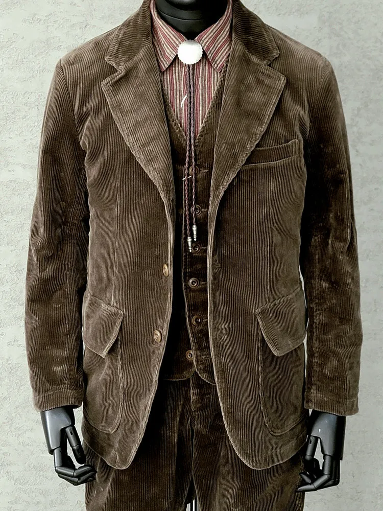 Men's Brown Corduroy Sports Coat, Flaw